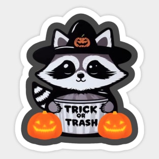 Raccoon Trick or Trash Sticker